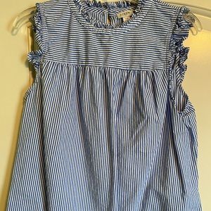 Jcrew blue and white stripe blouse size 10